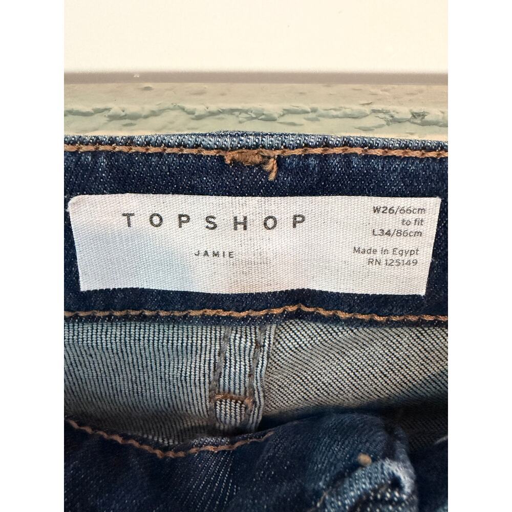 Topshop Jamie High Waist Skinny Jeans Dark Wash Size 26 - Picture 4 of 6